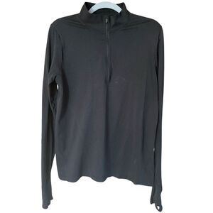 Fabletics Women's Black Long Sleeve Quarter-Zip Pullover Size L